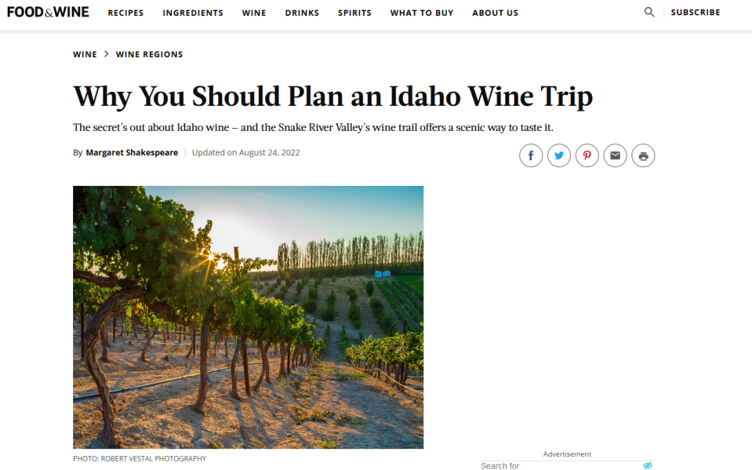 Why You Should Plan an Idaho Wine Trip