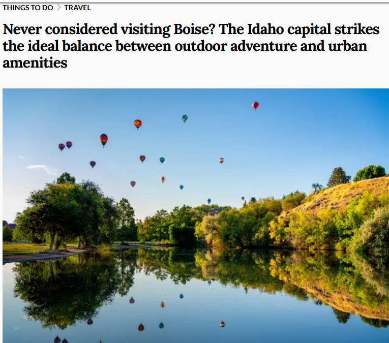 Never considered visiting Boise? The Idaho capital strikes the ideal balance between outdoor adventure and urban amenities
